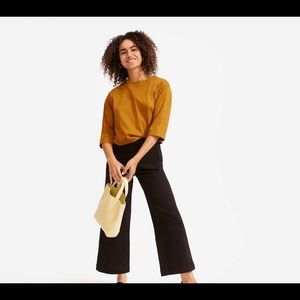 NWOT EVERLANE WIDE LEG CROP PANT BLACK SIZE 10